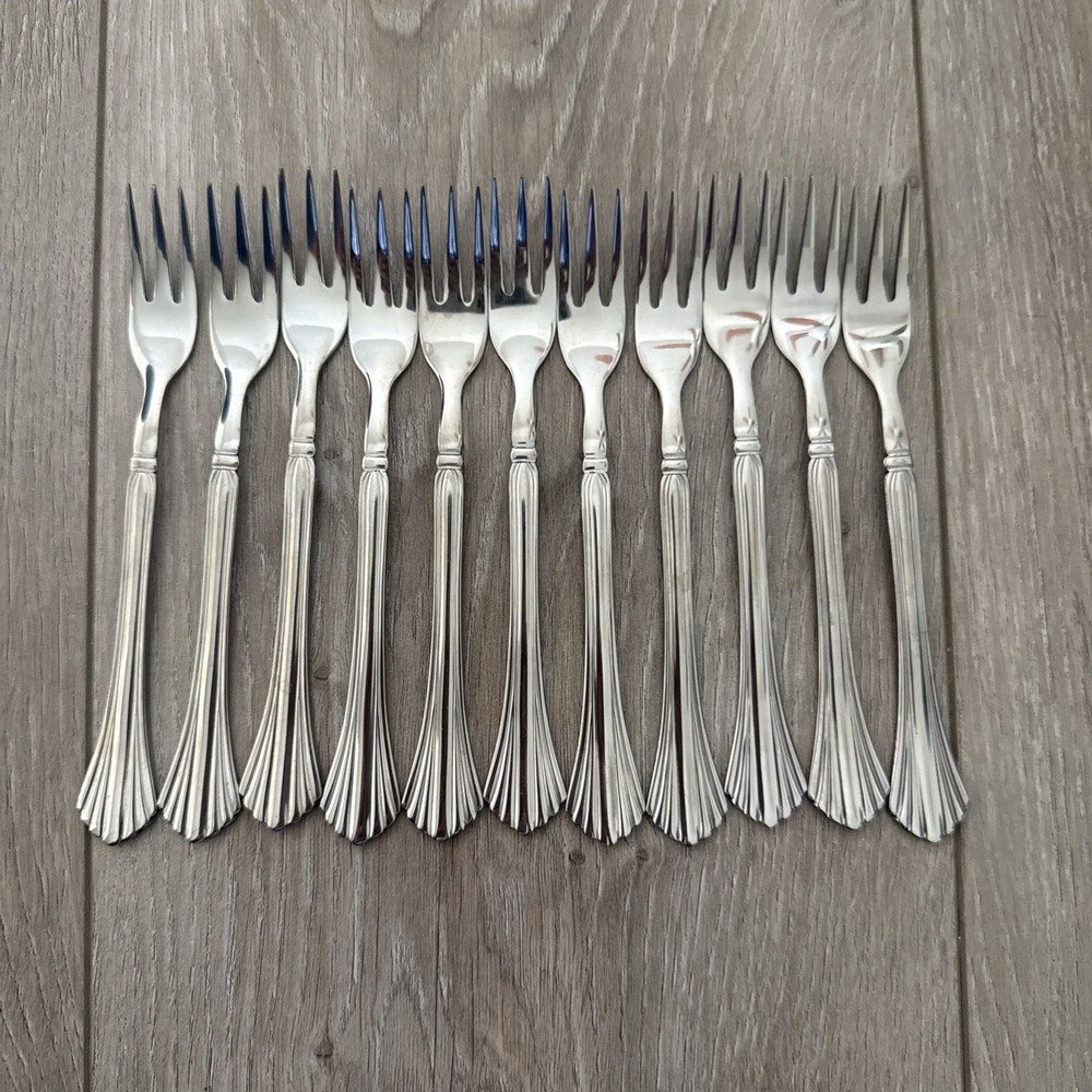 Lot 11 Cambridge Tracy Stainless Steel Flatware Seafood Cocktail‎ Appetizer Fork